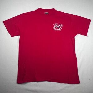 Oneita Power-T Vintage Single Stitch Graphic T-Shirt We Love Kids! Red Cotton LG